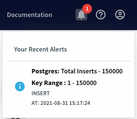A Postgres alert for an insert.